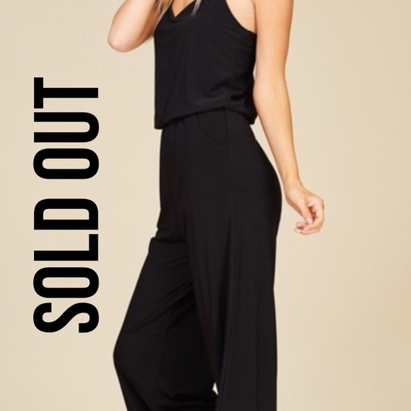 Back2Basics Pants - Black Wide Leg Loose Fit Jumpsuit